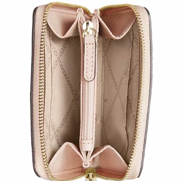 ‼️SOLD ‼️ Michael Kors Scalloped Bicolor Pebble Leather Coin Card Case Wallet - Picture 6 of 9